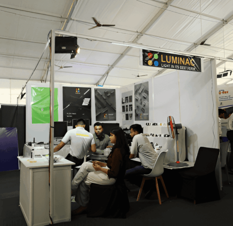 Lighting and fittings exhibitor stall