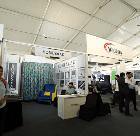 Building materials stalls at the Nirmaan Expo